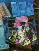 Juan Gris, Natura morta davanti una finestra aperta: Piazza Ravignan (1915)
